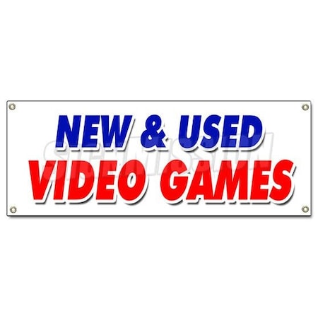 Signmission NEW AND USED VIDEO GAMES BANNER SIGN huge sale game retail store B-New And Used Video Games